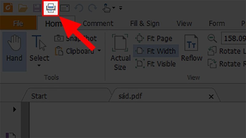 Mở file PDF cần in chẵn lẻ > Chọn Print