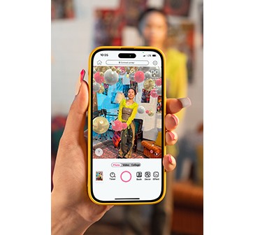Ảnh minh họa hiệu ứng AR 3D trên máy in ảnh từ điện thoại instax mini Link 3