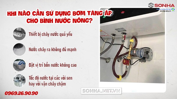 Các trường hợp cần lắp bơm tăng áp cho bình nóng lạnh