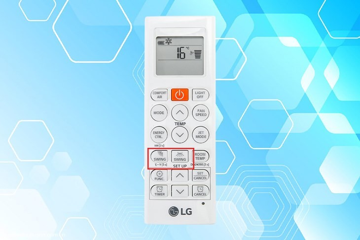 Thay đổi hướng gió bằng nút SWING trên remote máy lạnh LG