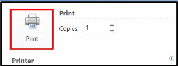 Nhấn nút Print để bắt đầu quá trình in văn bản trên máy tính