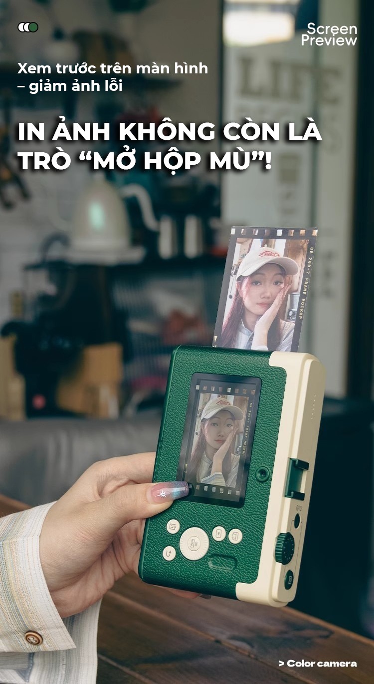 Màn hình hiển thị ảnh để xem trước trên máy in ảnh lấy ngay