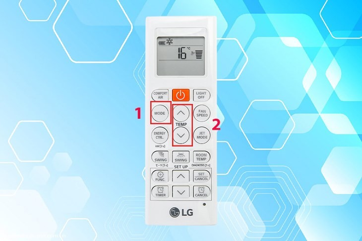 Biểu tượng bông tuyết trên remote khi chọn chế độ làm mát LG