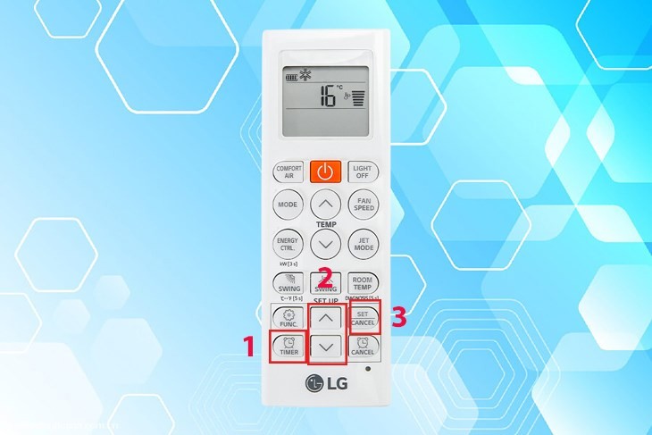 Cài đặt hẹn giờ bật/tắt máy lạnh LG qua remote