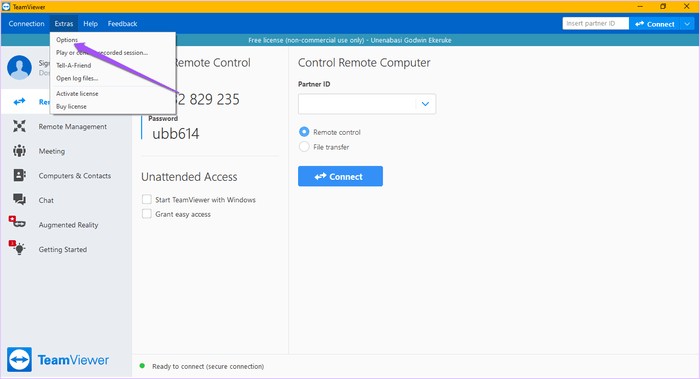 Mở cài đặt TeamViewer để cài đặt driver máy in