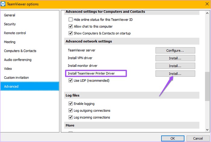 Cài đặt TeamViewer Printer Driver