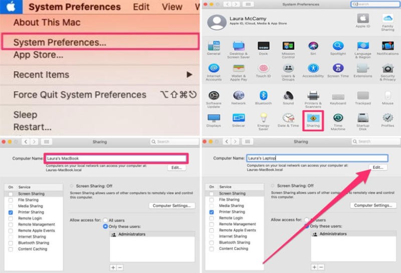Giao diện System Preferences trên macOS hiển thị tùy chọn 'Printers &amp; Scanners'