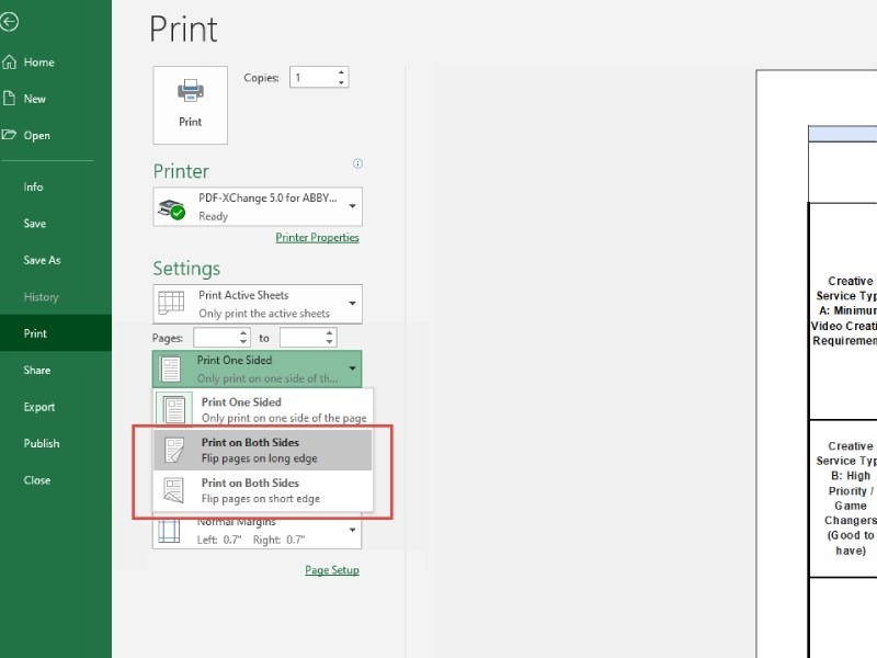 Lựa chọn chế độ Print on Both Sides để in lật mặt giấy