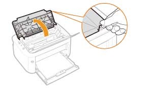 Mở nắp máy in Canon 6030 chuẩn bị thay mực