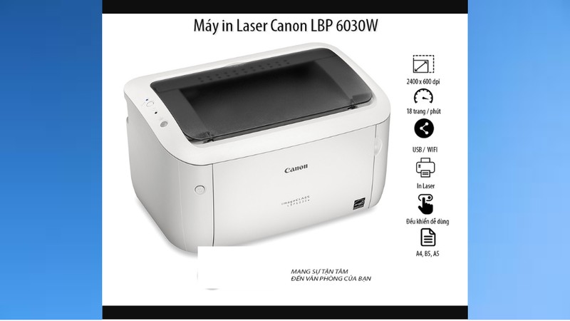 Hình ảnh minh họa các lưu ý khi cài đặt máy in Canon 6030W qua Wifi