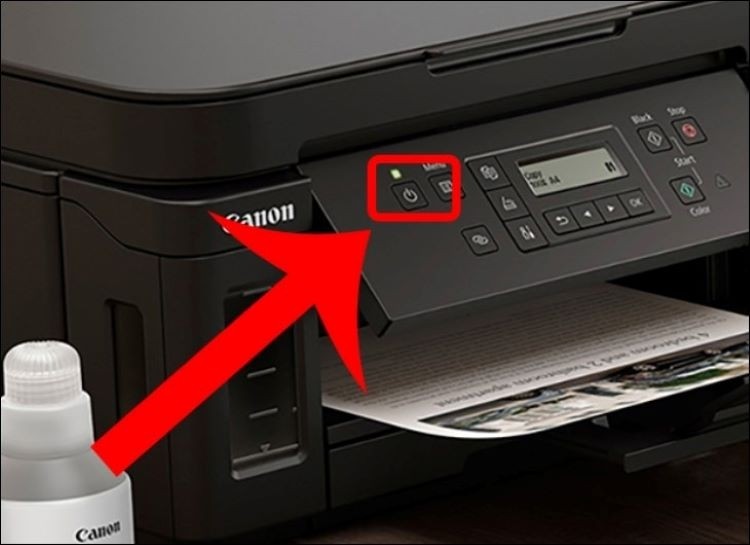 Mở nắp máy in Canon 2900 để thay hộp mực