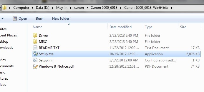 Giao diện bắt đầu cài đặt driver máy in Canon LBP 6000