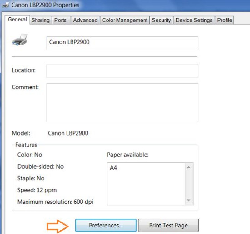 Mở Devices and Printers trong Control Panel để chỉnh máy in Canon