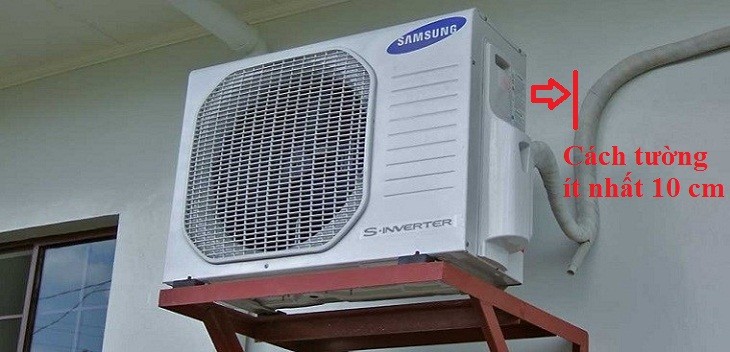 Khoảng cách lắp đặt cục nóng máy lạnh chuẩn so với tường và vật cản
