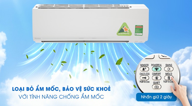 Tính năng chống ẩm mốc tự động của Máy Lạnh Daikin