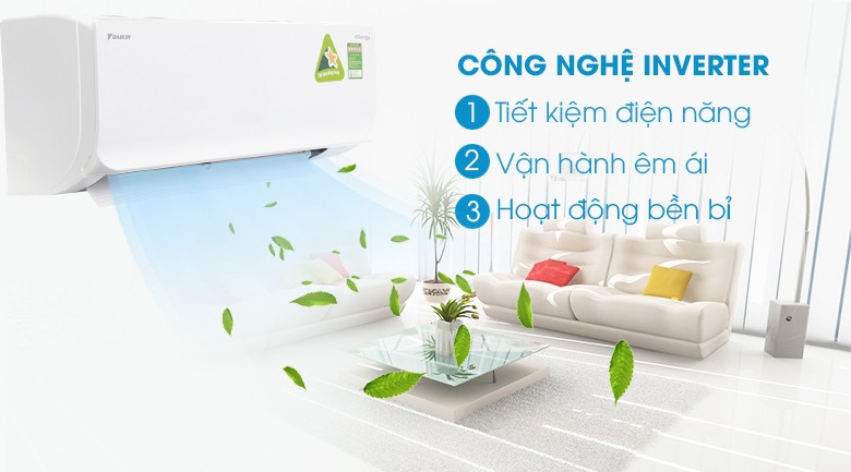 Máy Lạnh Daikin Inverter 1.5 HP ATKC35UAVMV với công nghệ Inverter tiên tiến