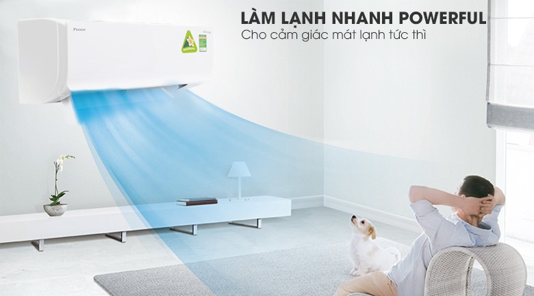Tính năng làm lạnh nhanh Powerful trên Máy Lạnh Daikin ATKC35UAVMV