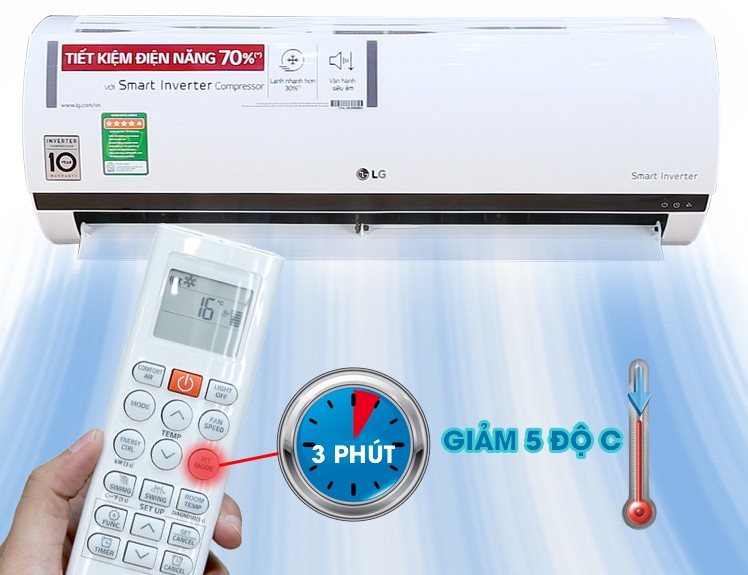Chế độ làm lạnh nhanh Jet Cool của máy lạnh LG V10ENQ
