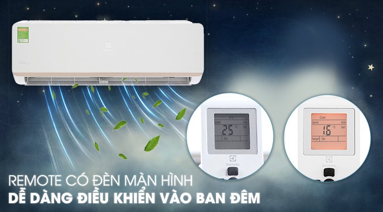 Remote máy lạnh Electrolux Inverter có đèn màn hình tiện lợi