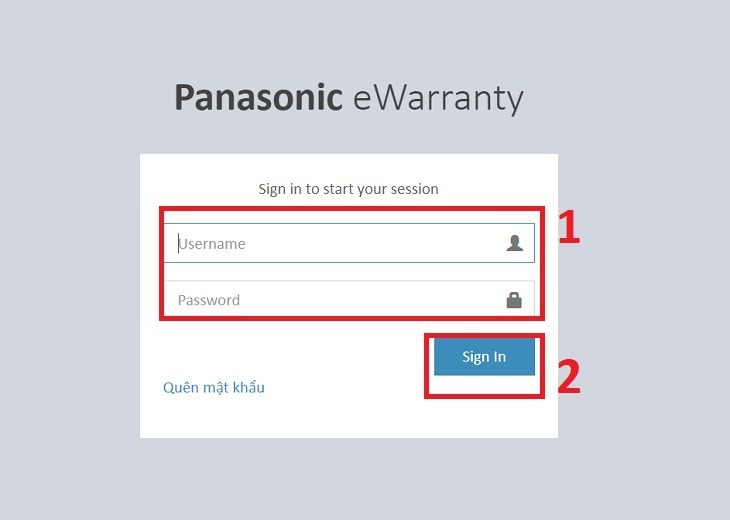 Tiến hành đăng nhập bằng ID và mật khẩu đã được Panasonic cung cấp cho đại lý/cửa hàng