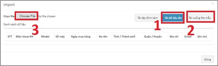 Đối với số lượng lớn, gửi thông tin đăng ký bảo hành qua file Excel theo mẫu trên website