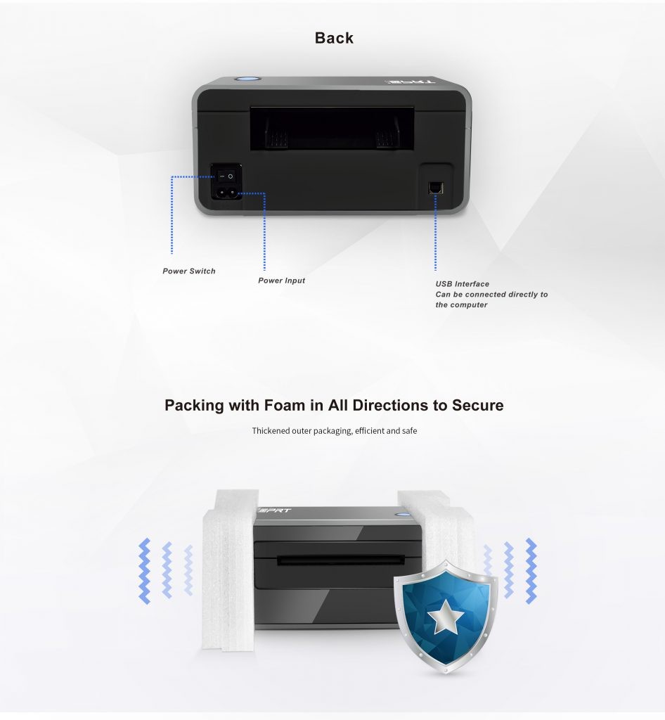 Máy in IDPRT SP410BT hỗ trợ kết nối Bluetooth và USB