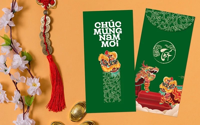 Mẫu bao lì xì thiết kế đơn giản nhưng tinh tế