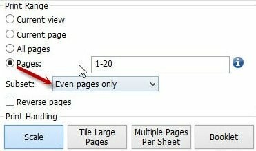 Chọn Even pages only để hoàn tất in 2 mặt A4 file PDF (thủ công)