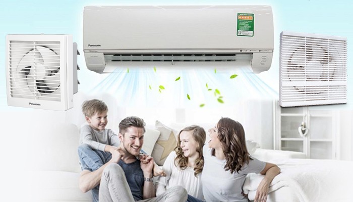 Quạt thông gió gắn tường lắp đặt cho phòng máy lạnh giúp lưu thông không khí