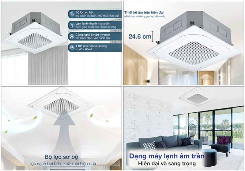 Dàn nóng máy lạnh âm trần LG 4hp inverter ZTNQ36GNLA0