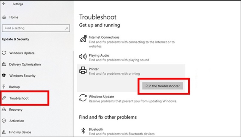 su dung troubleshoot sua loi ket noi may in