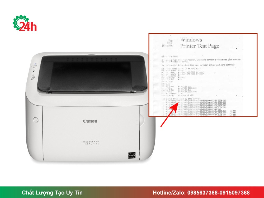 Văn bản in ra bị mờ do máy in Canon 6030 gặp sự cố
