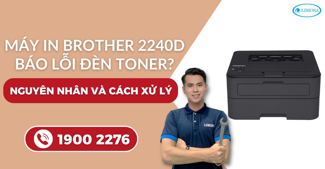 Máy in Brother 2240d hiển thị đèn báo lỗi toner