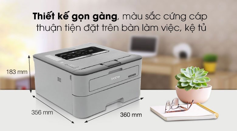 Máy in laser trắng đen Brother HL-L2321D - Thiết kế gọn gàng, hiện đại