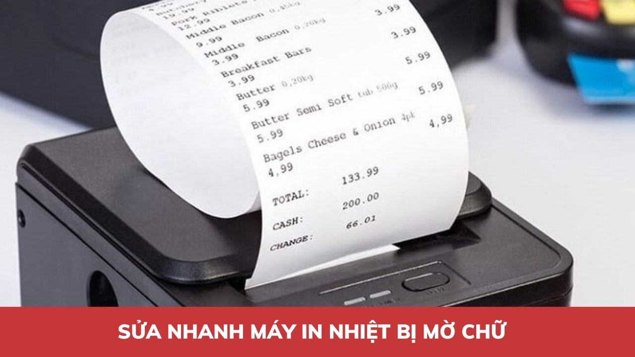 Hình ảnh minh họa mực in bị mờ trên máy in nhiệt