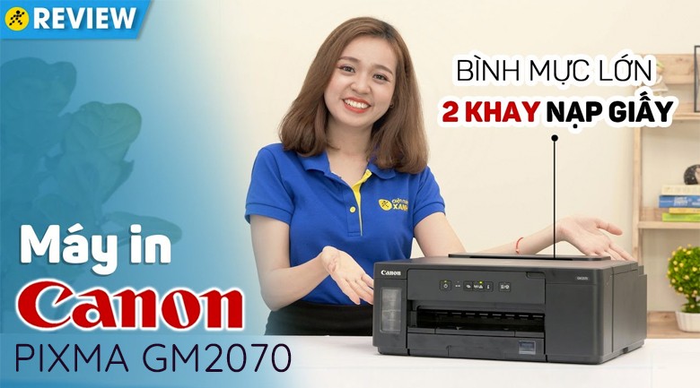 Máy in phun trắng đen đơn năng Canon PIXMA GM2070 WiFi