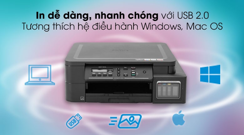 Máy in phun màu đa năng In Scan Copy Brother DCP - T310 - Sử dụng cổng kết nối USB 2.0