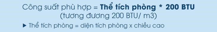 Bảng quy đổi công suất máy lạnh (BTU/HP) theo thể tích phòng (m3)