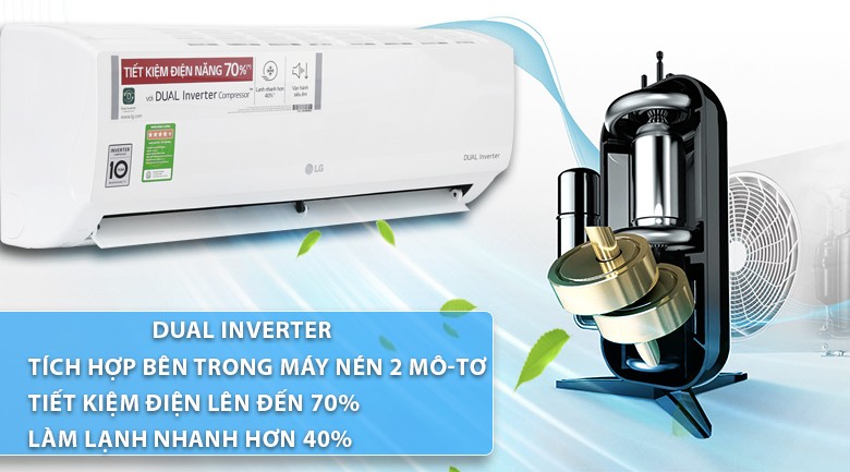 Cục nóng máy lạnh LG V10ENV với công nghệ Dual Inverter