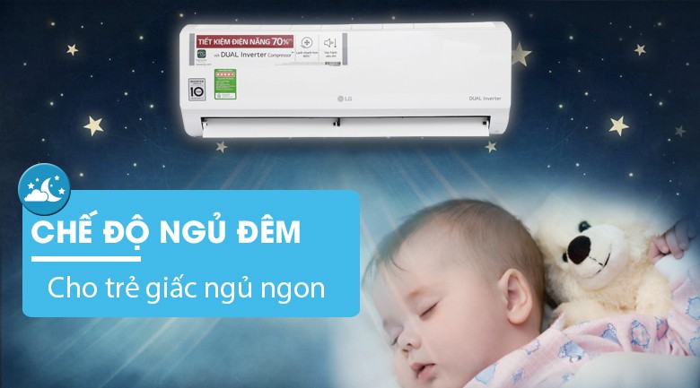 Máy lạnh LG V10ENV với chế độ vận hành khi ngủ