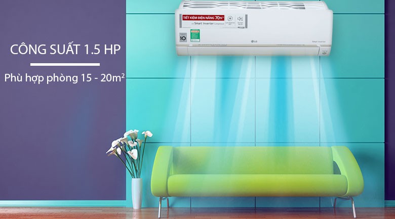 Thiết kế thanh lịch của máy lạnh LG Inverter 1.5 HP V13APH
