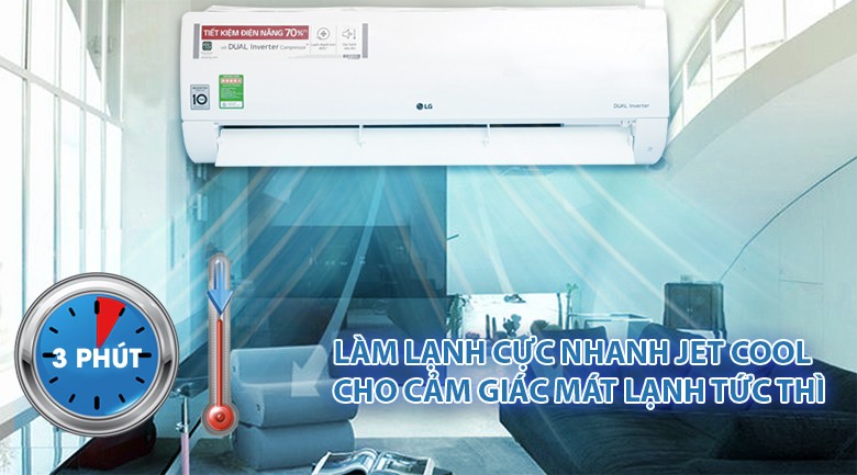 Máy lạnh LG V13APH với chế độ làm lạnh nhanh Jet Cool
