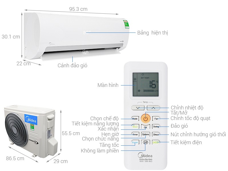Máy lạnh Midea Inverter 2 HP MSMAIII-18CRDN1 với thiết kế độc đáo sóng biển