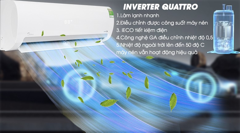 Chức năng Super Cool làm lạnh nhanh trên máy lạnh Midea Inverter 2 HP MSMAIII-18CRDN1