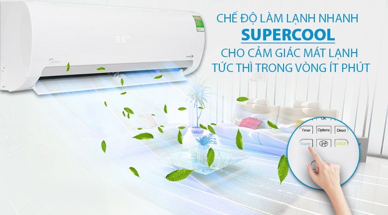 Remote với cảm biến Follow Me của máy lạnh Midea Inverter 2 HP MSMAiii-18CRDN1