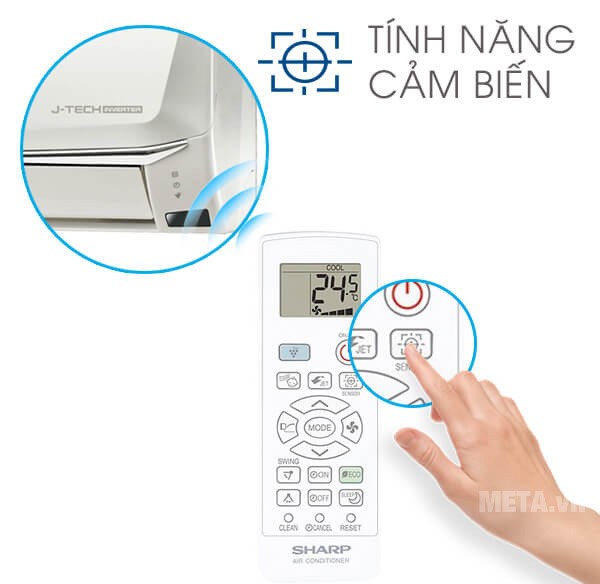 Tính năng cảm biến hướng gió thông minh của máy lạnh Sharp AH-XP10UHW