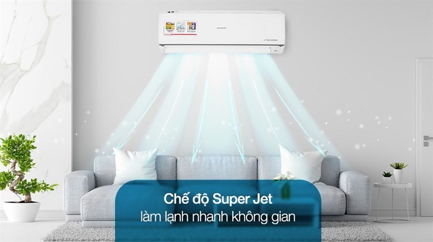 Máy lạnh Sharp Inverter 1 HP AH-X10ZEW với công nghệ làm lạnh nhanh Super Jet