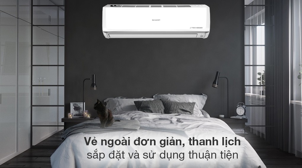 Thiết kế dàn lạnh và dàn nóng của máy lạnh Sharp Inverter 2 HP AH-X18ZEW