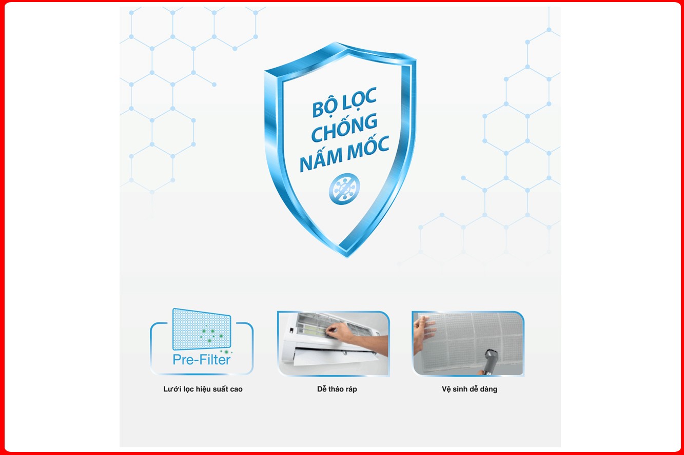 Máy lạnh Toshiba Inverter 1 HP RAS-H10S5KCV2G-V chống nấm mốc virus