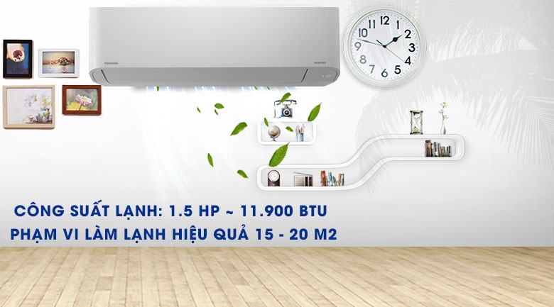 Thiết kế máy lạnh Toshiba Inverter RAS-H13C1KCVG-V 1.5 HP tinh tế